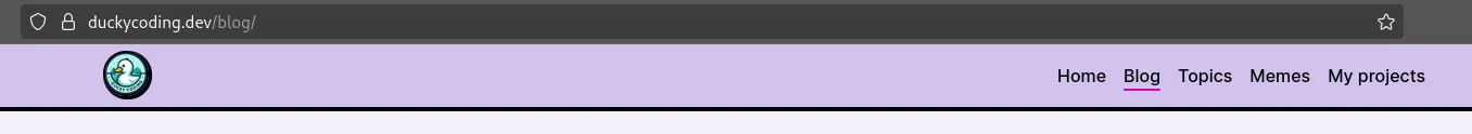 Example of my desktop navigation menu with self-referencing links removed